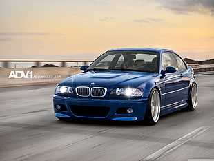blue BMW coupe, car, BMW, BMW M3 E46, BMW M3 