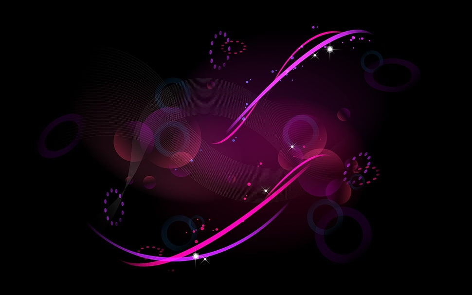 pink and black illustration HD wallpaper
