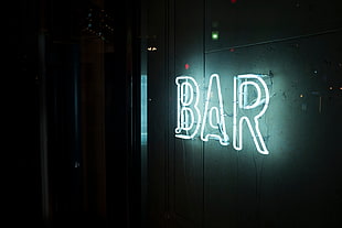 white Bar neon sign