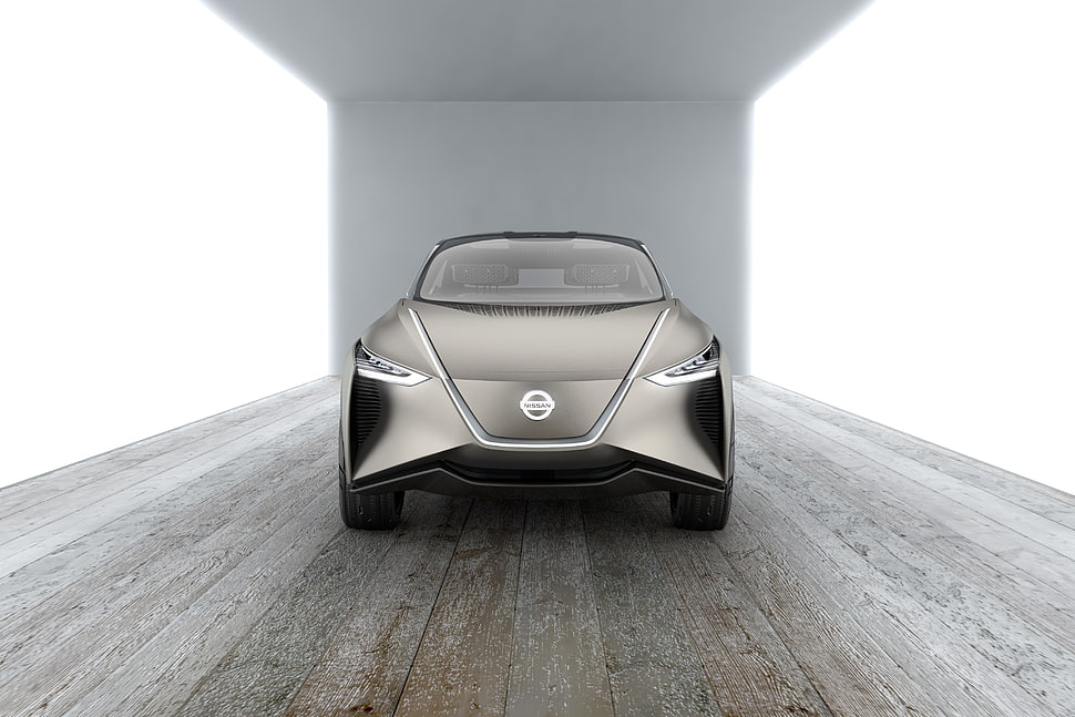 gray Nissan concept car HD wallpaper