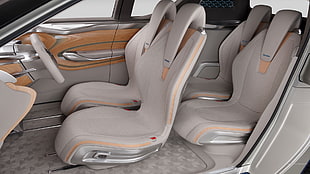 gray and orange vehicle seats, Nissan TeRRa, Nissan, car interior, car