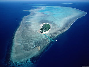 areal photo of island