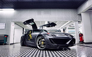 black sports car, Mansory, Mercedes-Benz SLS AMG, C63 AMG, car HD wallpaper