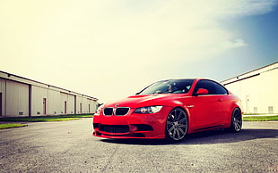 red BMW coupe, car, BMW, BMW E92 HD wallpaper