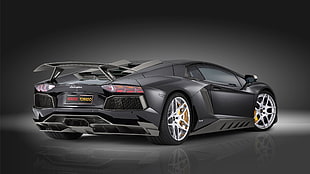 black coupe, Lamborghini Aventador HD wallpaper