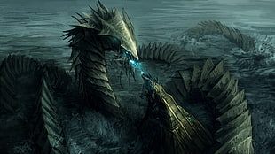 dragon digital wallpaper, dragon, fantasy art HD wallpaper