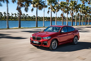 red BMW sedan, BMW X4, 2018 Cars, 4k