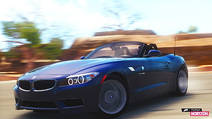 blue BMW convertible coupe, Forza Horizon HD wallpaper