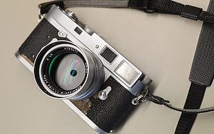 grey and black SLR camera