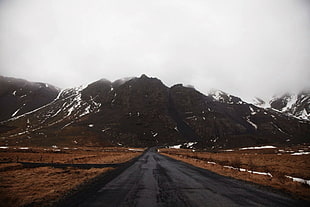 landscape photography of mountain, road, mountains