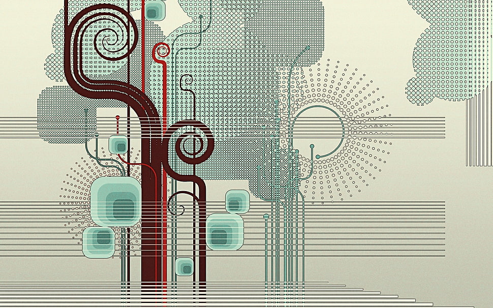 gray, maroon, and green abstract painting HD wallpaper