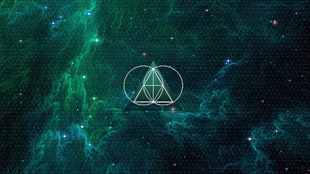 triangle sign with galaxy background, triangle, pattern, shapes, space