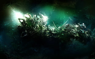 Explosion,  Green,  Background,  Flight