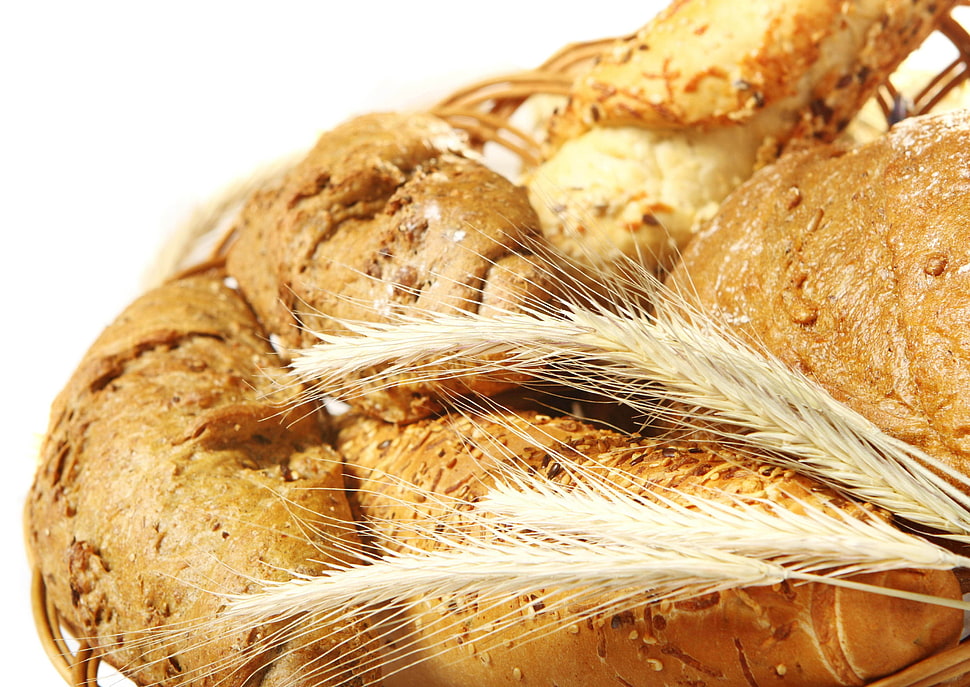 brown bread with wheat HD wallpaper