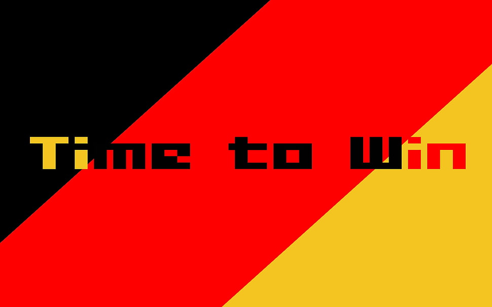 Time To Win-text, Germany, soccer, artwork, black HD wallpaper