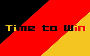 Time To Win-text, Germany, soccer, artwork, black