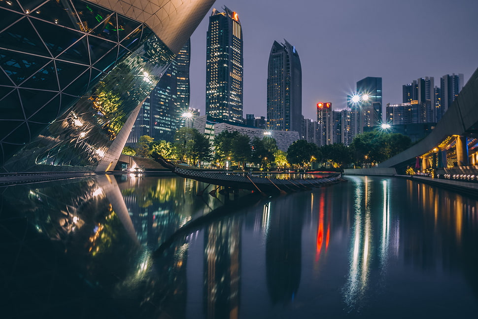 wooden boat, architecture, modern, cityscape, skyscraper HD wallpaper