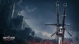 The Witcher Wild Hunt wallpaper, The Witcher 3: Wild Hunt, The Witcher, sword, video games