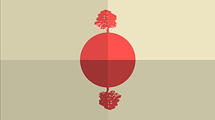 painting of tree, Japan, minimalism HD wallpaper