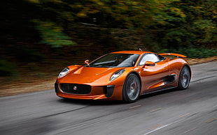 orange Jaguar C-X75, car, Jaguar, Jaguar C-X75