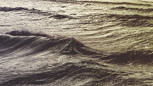 sea waves, nature, water HD wallpaper