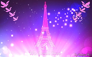 Eiffel Tower Paris Eiffel Tower painting, Eiffel Tower, typography, love, anime