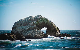 natural arch digital wallpaper, sea, landscape
