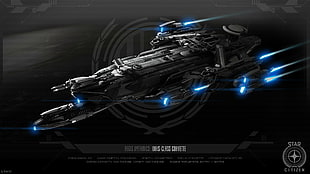 black spacecraft HD wallpaper