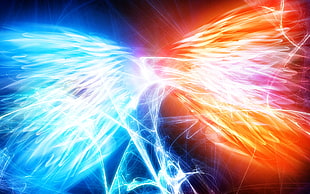 red and blue light combining graphics wallpaper