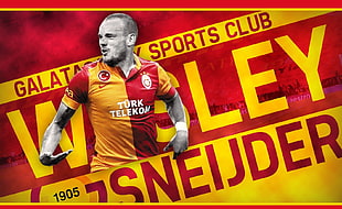 Galatasaray Sports Club wallpaper, Wesley Sneijder, Galatasaray S.K., soccer, men HD wallpaper