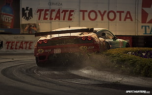 red coupe, car, Ferrari, race tracks, race cars HD wallpaper