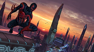 Spider-Man 2099 digital wallpaper