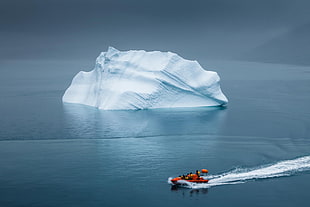 white iceberg, Arctic, iceberg, sea HD wallpaper