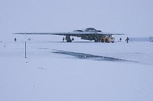 gray fighter jet, aircraft, Bomber, snow, Northrop Grumman B-2 Spirit HD wallpaper
