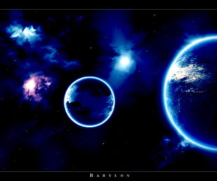 Babylon wallpaper, space, planet, space art, digital art HD wallpaper
