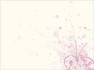 pink and white floral themed digital wallpaper