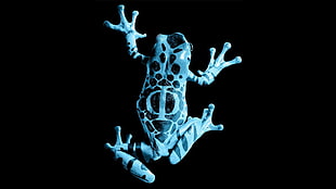 blue and black fog illustration, frog, nature, animals, Fringe (TV series)