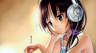 anime character wearing headphones illustration