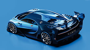 blue Bugatti Veyron HD wallpaper