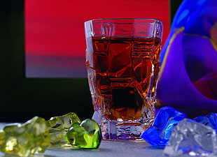 full clear glass with red beverage HD wallpaper