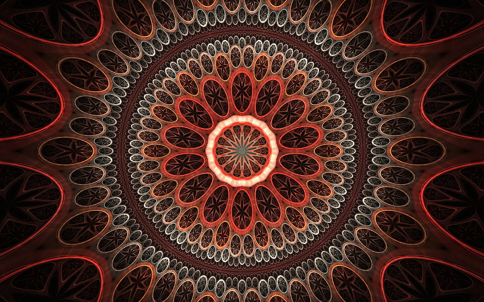 red and white illustration HD wallpaper