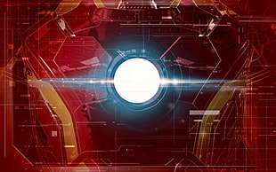 red and blue Iron-man graphics art