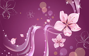 pink petaled flower wallpaper