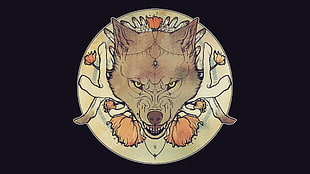 gray wolf artwork, animals