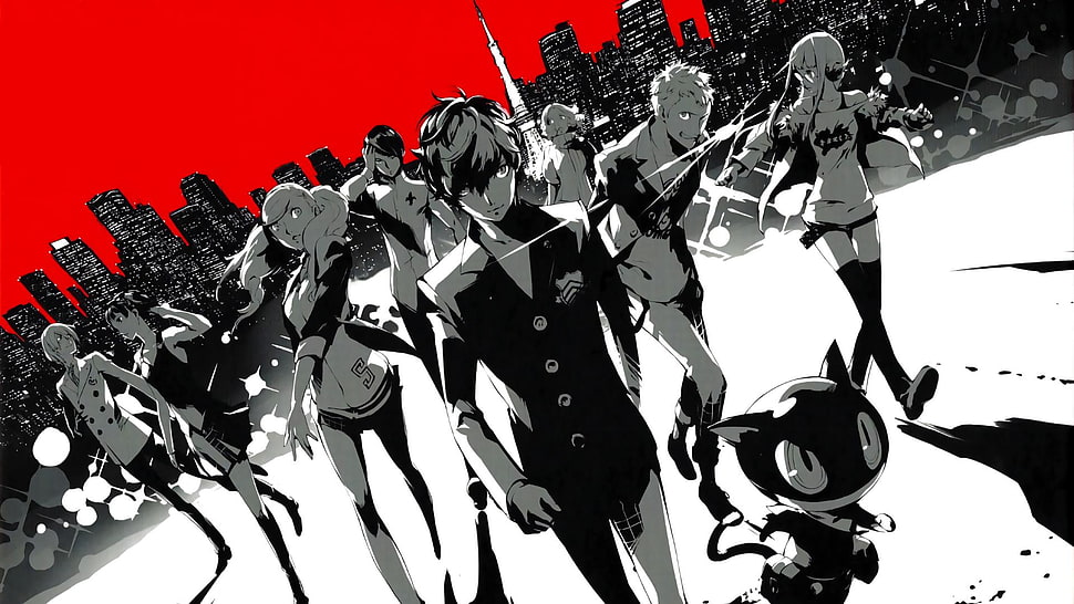 anime characters wallpaper, Phantom Thieves, Persona series, Persona 5, Protagonist (Persona 5) HD wallpaper