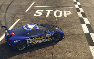 blue and black coupe, Grand Theft Auto, Grand Theft Auto V, race cars