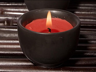 red tealight candle HD wallpaper