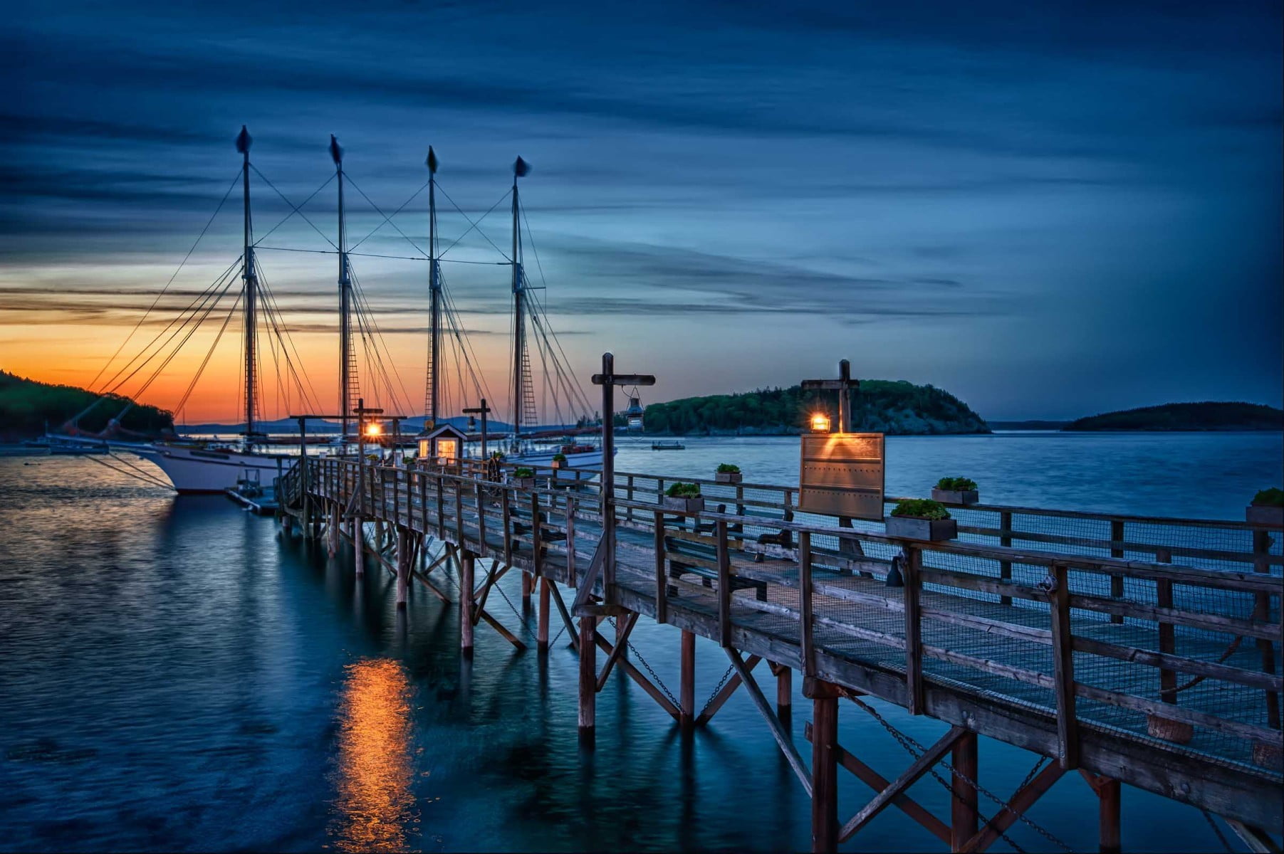 brown sea dock, nature, landscape, sunset, sailboats