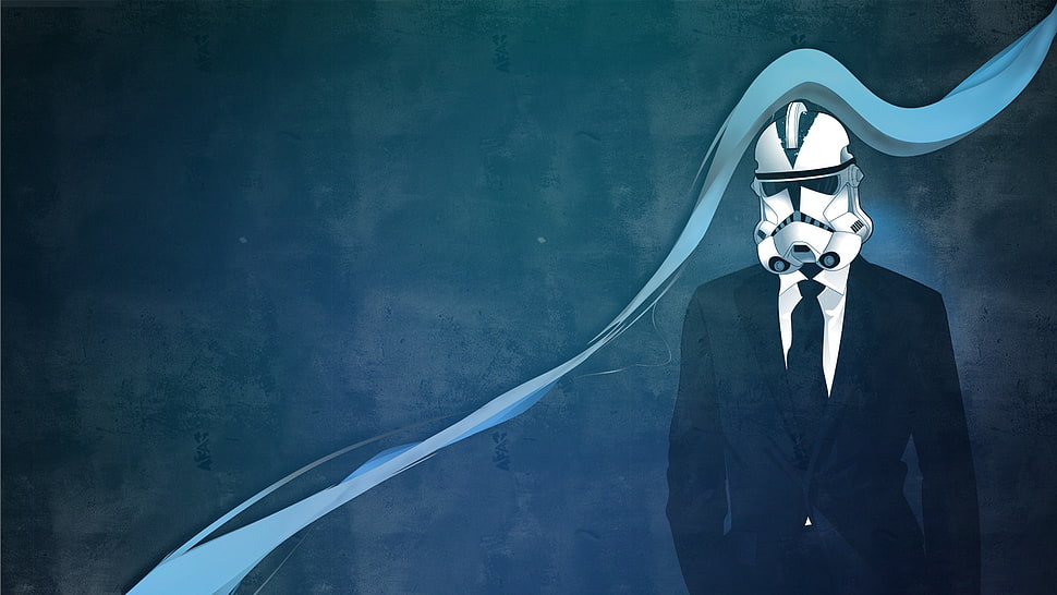 man wearing Storm Trooper helmet illustration, Star Wars, humor, stormtrooper HD wallpaper