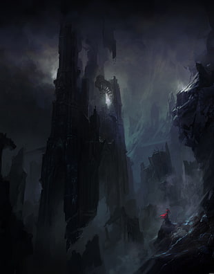 illustration of castle at night time, Castlevania: Lords of Shadow